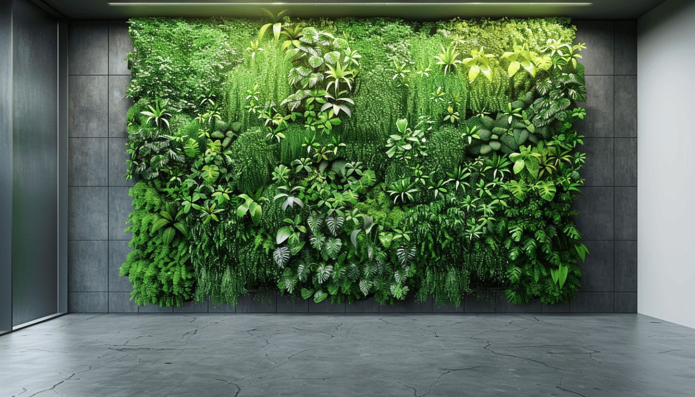 Mur végétal intérieur purification de l'air et design moderne